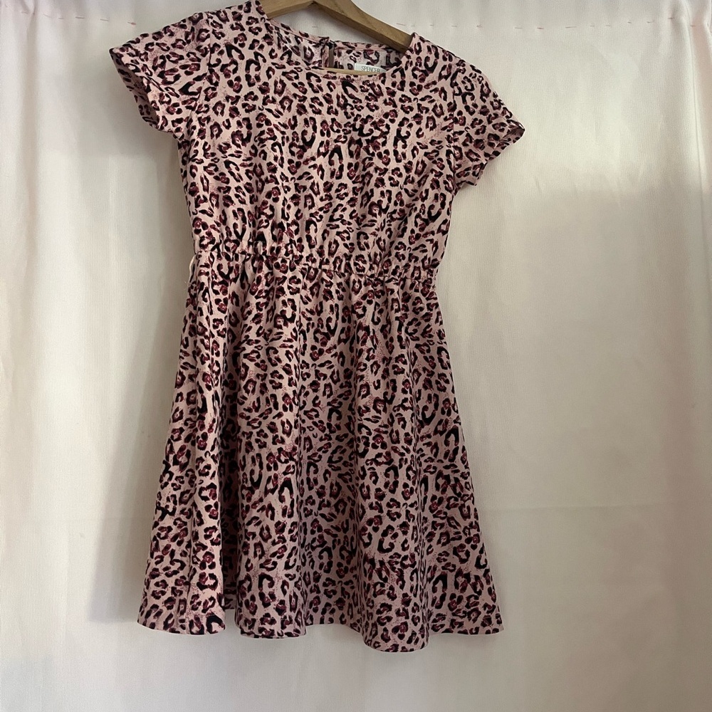 Leopard Print Pink Kids Dress